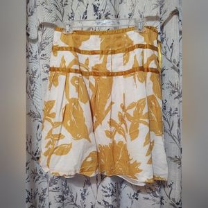 Women's Gap Yellow and White Floral Skirt
